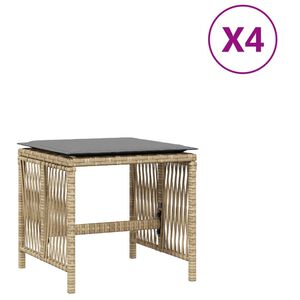 vidaXL haveskamler 4 stk. med hynder 41x41x36 cm polyrattan beige