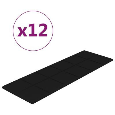 vidaXL vægpaneler 12 stk. 90x30 cm 3,24 m² stof sort