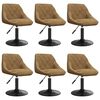 vidaXL drejelige spisebordsstole 6 stk. velour brun