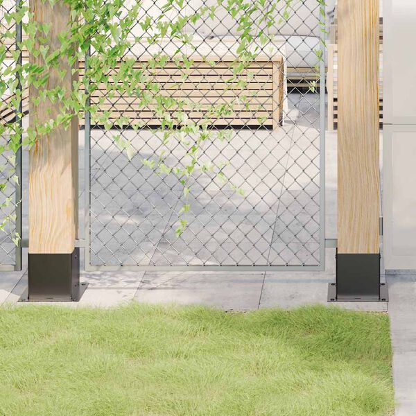 vidaXL stolpef&oslash;dder firkantet 4 stk. 141x141 mm pulverlakeret st&aring;l