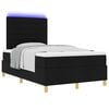 vidaXL LED Box Spring Bed med madras Sort 120 x 190 cm Stof