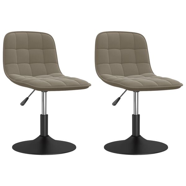 vidaXL drejelige spisebordsstole 2 stk. fl&oslash;jl lysegr&aring;