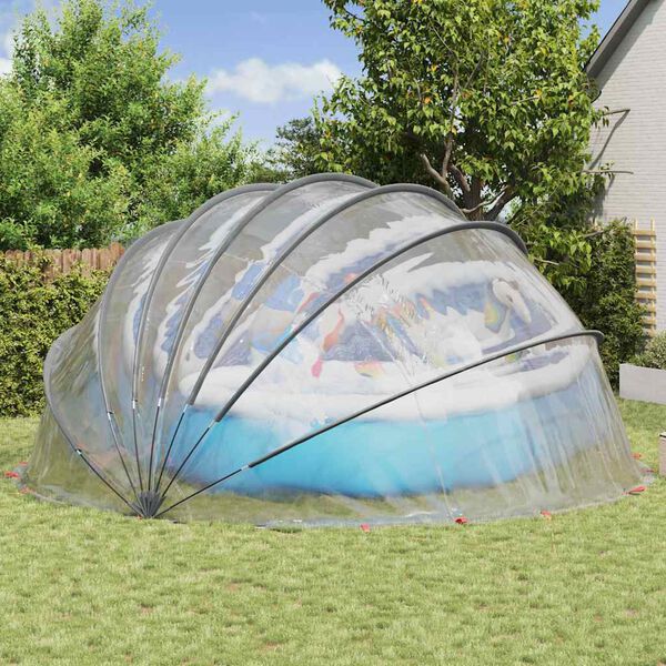 vidaXL Pool Dome Transparent 592 x 590 x 275 cm PVC