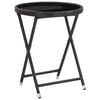 vidaXL tebord 60 cm h&aelig;rdet glas og polyrattan sort