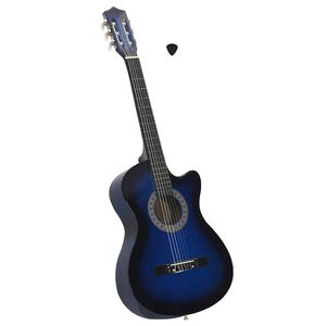 vidaXL klassisk western cutaway-guitar med 6 strenge 38" bl&aring;