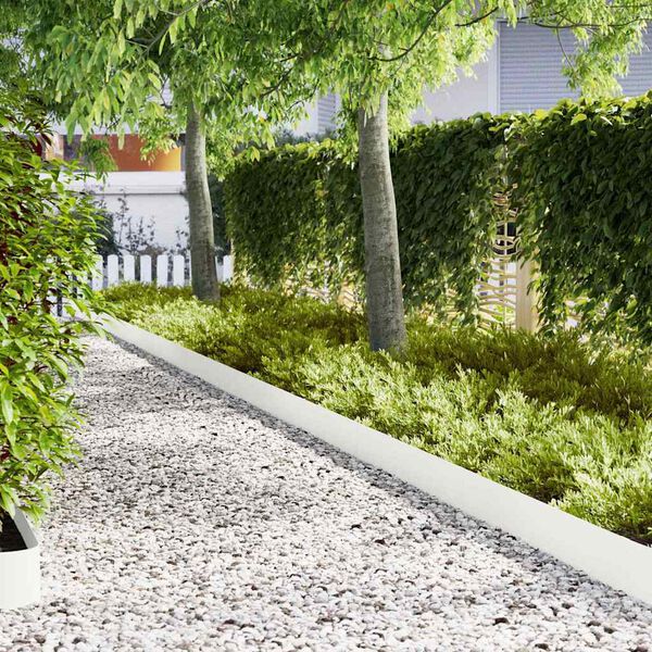 vidaXL Pl&aelig;nekant 20 pcs Hvid 100 x 0.05 x 20 cm Koldvalset St&aring;l