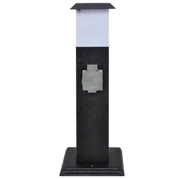 Sort kontaktsokkel med lampe til haven