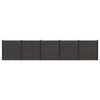 vidaXL Hegnspanel 5 pcs WPC og Aluminium Sort