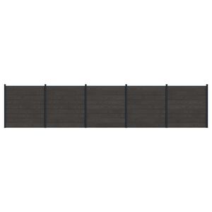 vidaXL Hegnspanel 5 pcs WPC og Aluminium Sort