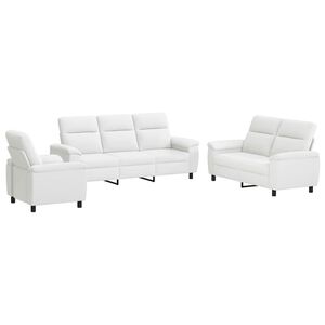 vidaXL Sofa S&aelig;t 3 pcs Hvid Stof