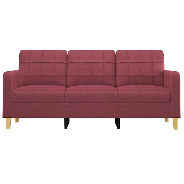 vidaXL 3-personers sofa 180 cm stof vinrød