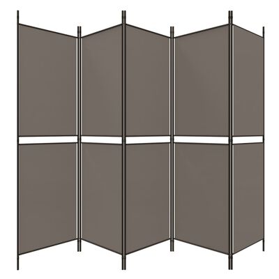 vidaXL 5-panels rumdeler 250x180 cm stof antracitgrå