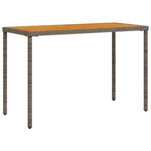 vidaXL havebord med top i akacietr&aelig; 115x54x74 cm polyrattan gr&aring;
