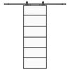 vidaXL skyded&oslash;r med hardwares&aelig;t 76x205 cm ESG glas sort