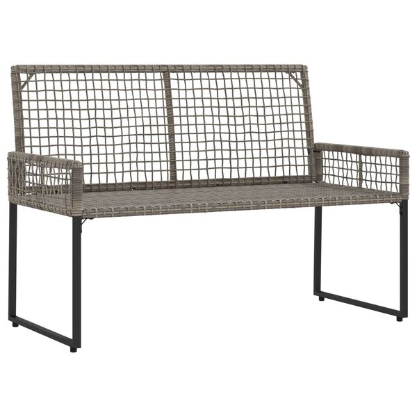 vidaXL Udend&oslash;rs b&aelig;nk med pude Gr&aring; 118 x 55 x 82 cm PE Rattan og stof