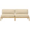 vidaXL Sofa S&aelig;t med pude Beige 240 x 92 x 69 cm Massivt Akacietr&aelig;