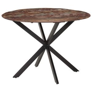 vidaXL spisebord &Oslash;110x78 cm massivt genbrugstr&aelig; og st&aring;l