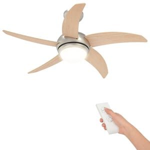 vidaXL Loftfan med lys og fjernbetjening &Oslash; 110 cm Sonoma-eg