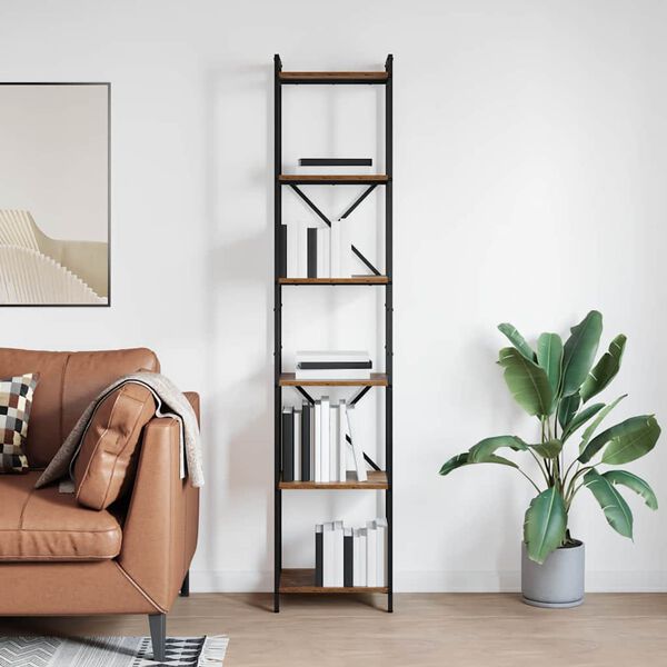 vidaXL Bogreol Gammelt tr&aelig; 40 x 30 x 189,5 cm Konstrueret tr&aelig;