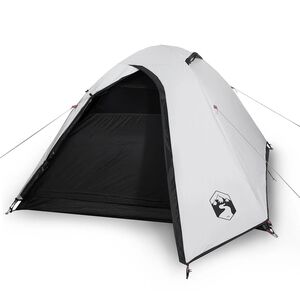vidaXL 3-personers campingtelt vandt&aelig;t m&oslash;rkl&aelig;gningsstof hvid
