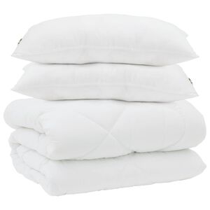 vidaXL Dyne med puder med pude 3 pcs Hvid Mikrofiber og Dunfjer