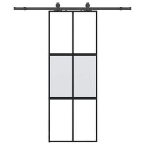 vidaXL skyded&oslash;r med hardwares&aelig;t 76x205 cm h&aelig;rdet glas sort