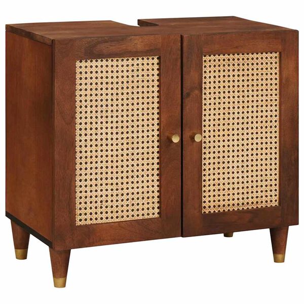 vidaXL Vaskeskab med hylde Brun 62 x 33 x 58 cm Konstrueret tr&aelig;