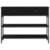 vidaXL Konsolbord med skuffe Sort eg 100 x 25 x 75 cm Konstrueret tr&aelig;
