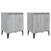 vidaXL sengeborde med metalben 40x30x50 cm gr&aring; sonoma-eg