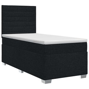 vidaXL Boxmadras med topmadras Sort 80 x 200 cm Stof