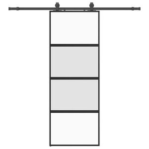 vidaXL skyded&oslash;r med hardwares&aelig;t 76x205 cm h&aelig;rdet glas sort