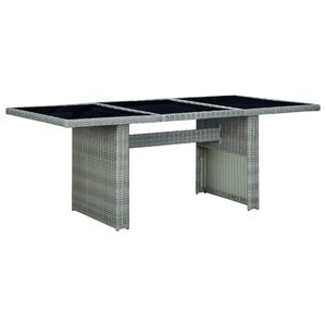 vidaXL havebord polyrattan og h&aelig;rdet glas lysegr&aring;