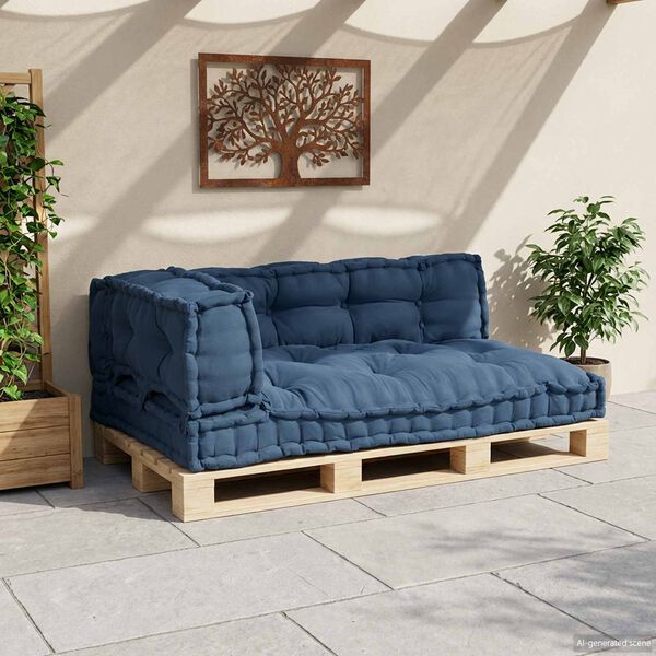 vidaXL Palle Sofa Pude 3 pcs Indigo 120 x 80 x 38 cm Stof