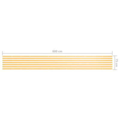 vidaXL altanafskærmning 75x600 cm oxfordstof hvid og gul