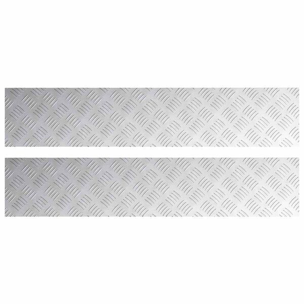 vidaXL Trappe Tread Rektangul&aelig;r 2 pcs S&oslash;lv 100 x 20 cm Aluminium