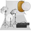 vidaXL fotostudies&aelig;t med lampes&aelig;t + baggrund og reflektor