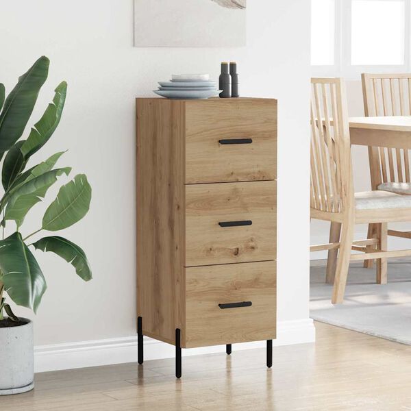 vidaXL Sideboard artisan eg 34 x 34.5 x 90 cm Konstrueret tr&aelig;