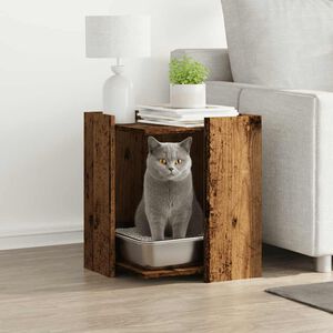 vidaXL toiletskjuler kattebakke 42x42x51 cm konstrueret tr&aelig; antikt tr&aelig;