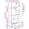 vidaXL Highboard med skuffe 2 pcs Gammelt tr&aelig; 69,5 x 34 x 180 cm