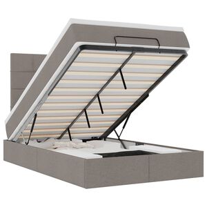 vidaXL osmannisk sengeramme med madras 120x190 cm stof gr&aring;brun