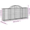 vidaXL buede gabionkurve 11 stk. 200x30x80/100 cm galvaniseret jern