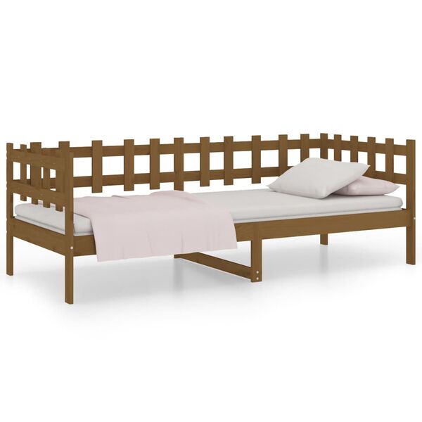 vidaXL daybed 90x200 cm massivt fyrretr&aelig; gyldenbrun