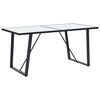 vidaXL spisebord 160 x 80 x 75 cm h&aelig;rdet glas hvid