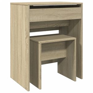 vidaXL kosmetikbord med skammel 60x40x113,5 cm sonoma-eg