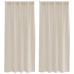 vidaXL Voile Gardin 2 stk. Sandfarvet 175 x 140 cm Polyester