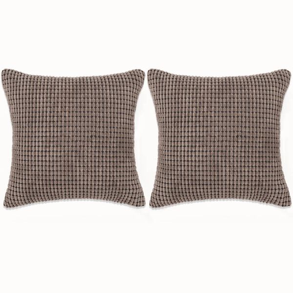 vidaXL pudes&aelig;t 2 stk. velour 45 x 45 cm brun
