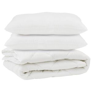 vidaXL Dyne med pude 3 stk. Hvid Microfiber