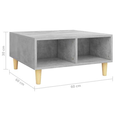 vidaXL sofabord 60x60x30 cm konstrueret træ betongrå