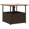 vidaXL havebord med parasolhul 55x55x46,5 cm polyrattan brun