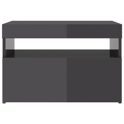 vidaXL tv-borde med LED-lys 2 stk. 60x35x40 cm grå højglans